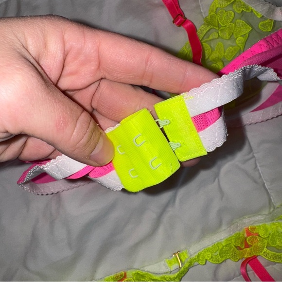 ✨ Jonna Bright Yellow Heart Contrast Gartered Lingerie Bra 5 Piece Set - Picture 11 of 14